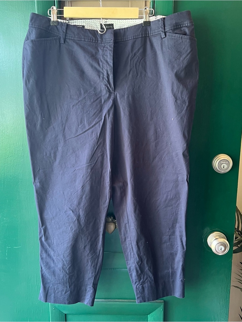 Talbots Classic Navy Chino Pants - Polished Everyday Stretch size 18w
